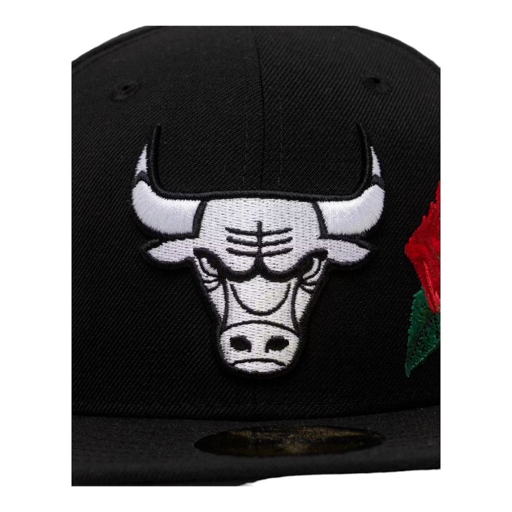 New Era Chicago Bulls Core Rose 59FIFTY Fitted Hat Cap Black - Picture 3 of 7